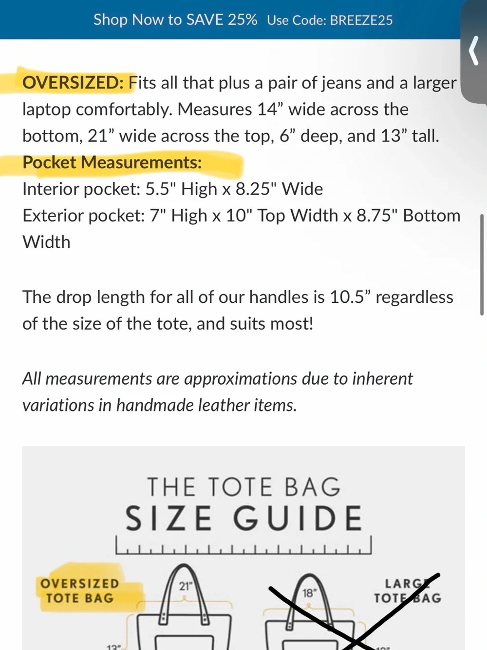 Portland Leather Oversided Tote - Nutmeg